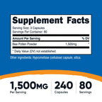 Nutricost Bee Pollen (240 Capsules, 80 Servings) (1,500MG Per Serving) - Non-GMO, GMP Compliant
