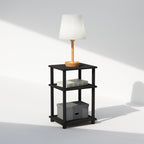 Furinno JUST Toolless 3-Tier Night Stand, Open Storage, Americano