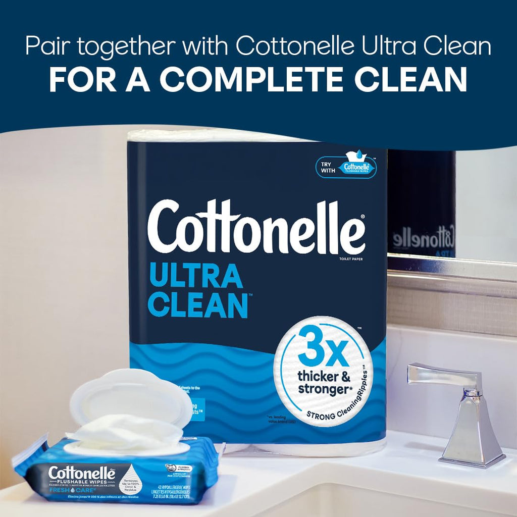 Cottonelle Fresh Care Flushable Wet Wipes, Adult Wet Wipes, 1 Refill Pack, 168 Wipes Per Pack, Packaging May Vary