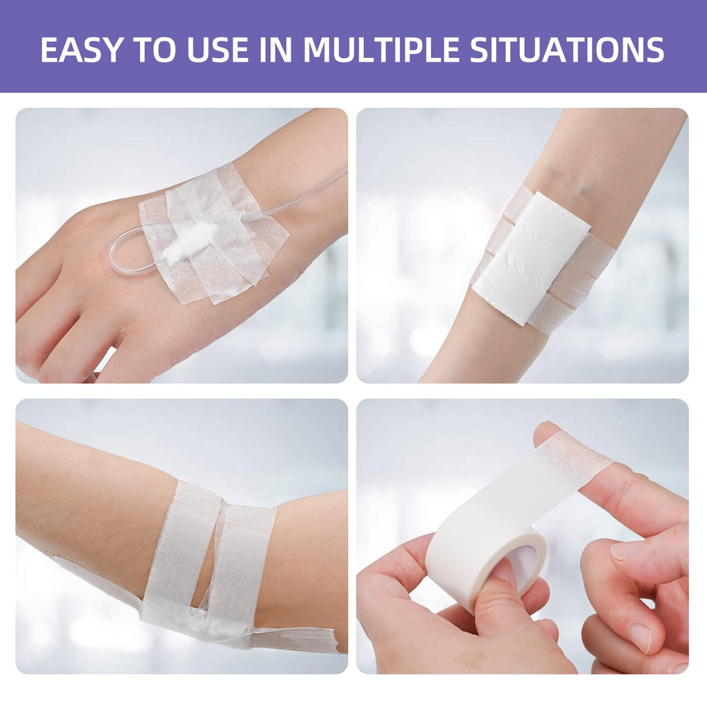 Paper Medical Tape, 10 Rolls 1" x 10 Yards, Latex Free Surgical Tape