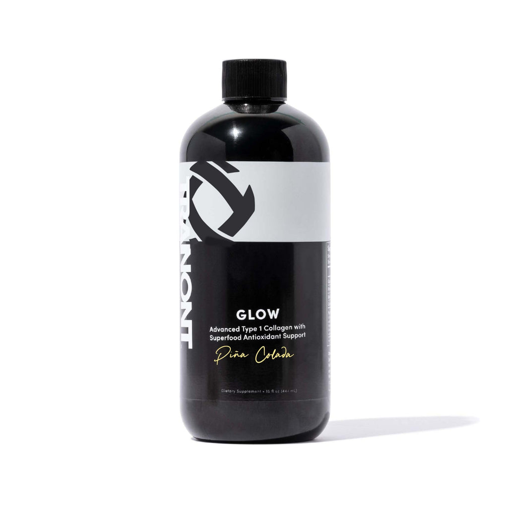 Tranont Glow Liquid Collagen for Women | Multi Collagen Peptides with Hyaluronic Acid & Biotin | Hair, Skin & Nail Support | Hydrolyzed Collagen Shot | Piña Colada | 15 fl oz