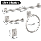 KLJKPA 20 Pieces Bathroom Accessories Set, Brushed Nickel Bathroom Hardware Set, 24 inch Towel Bar, Towel Racks for Bathroom, Robe Towel Hooks, Toilet Paper Holder Wall Mounted