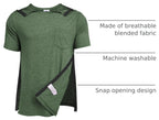 Deyeek Broken Arm Shirts for Men Soft Tear Away Side Snap Adaptive Tops