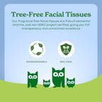 Caboo Tree Free Facial Tissue Paper, Tree Free, Eco Friendly 3 Ply Tissue Flat Box - 120 Sheets Per Box, Total of 4 Boxes, 480 Total Tissues