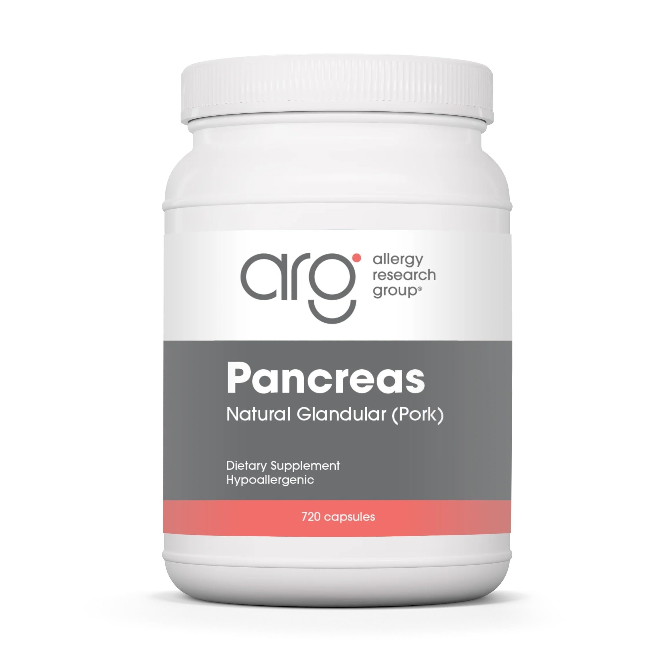 Allergy Research Group ARG Pancreas Natural Glandular - Supports Healthy Pancreas, Immune & Digestive Activity - 425 mg per Serving - Freeze Dried Tissue from Pork - 720 Servings - 720 Capsules