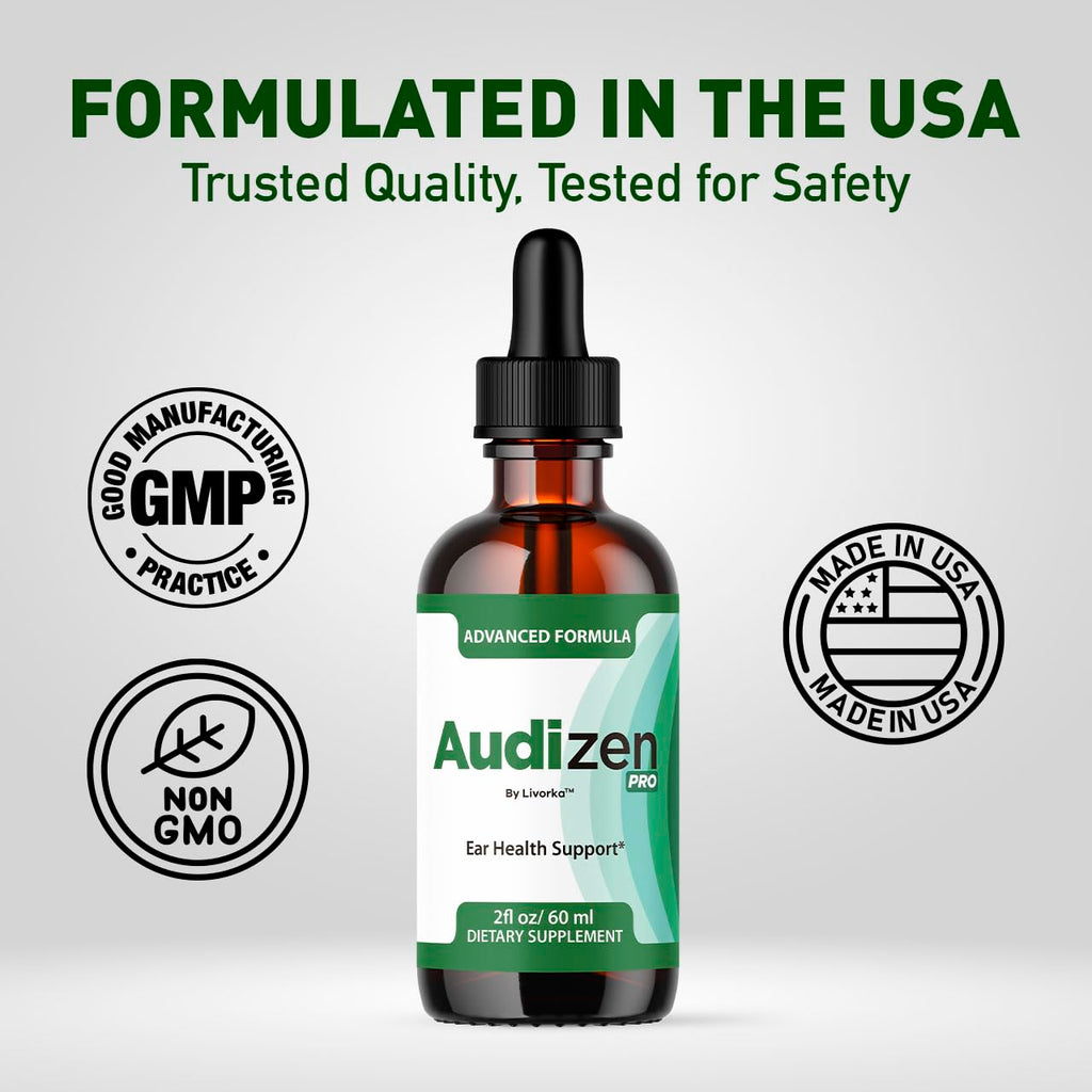 Audizen Pro Ear Drops - Original Audizen Pro Drops Advanced Ear Health Support Supplement Liquid Premium All Natural for Healthy Ringing Ear, Audi Zen Ear Balance Support, 1 Bottle for 1 Month