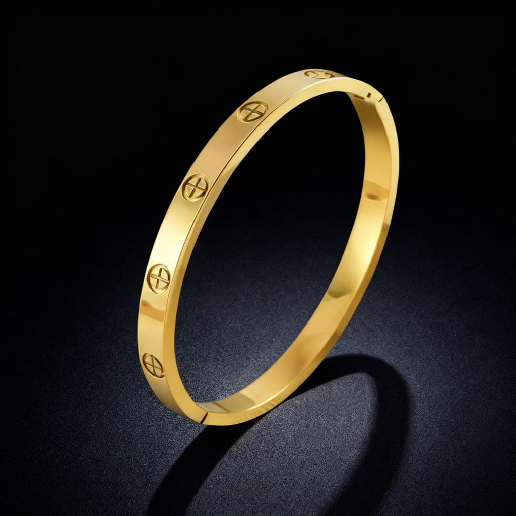 Womens Stackable Floral Gold Bracelets - 4Pcs 18K Gold Plated Bracelet,Stainless Steel Bangle Bracelets Non Tarnish, Gold Bracelet Set Trendy Jewelry,Christmas Valentines Birthday Gifts for Girlfriend