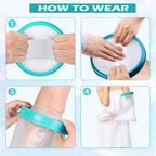DUMSAMKER Full Arm Cast Cover for Shower Adult, 100% Waterproof Cast Shower Cover Arm, Soft Comfortable Cast Bag Cast Protector, Watertight Seal to Keep Wounds Bandage Dry, Reusable