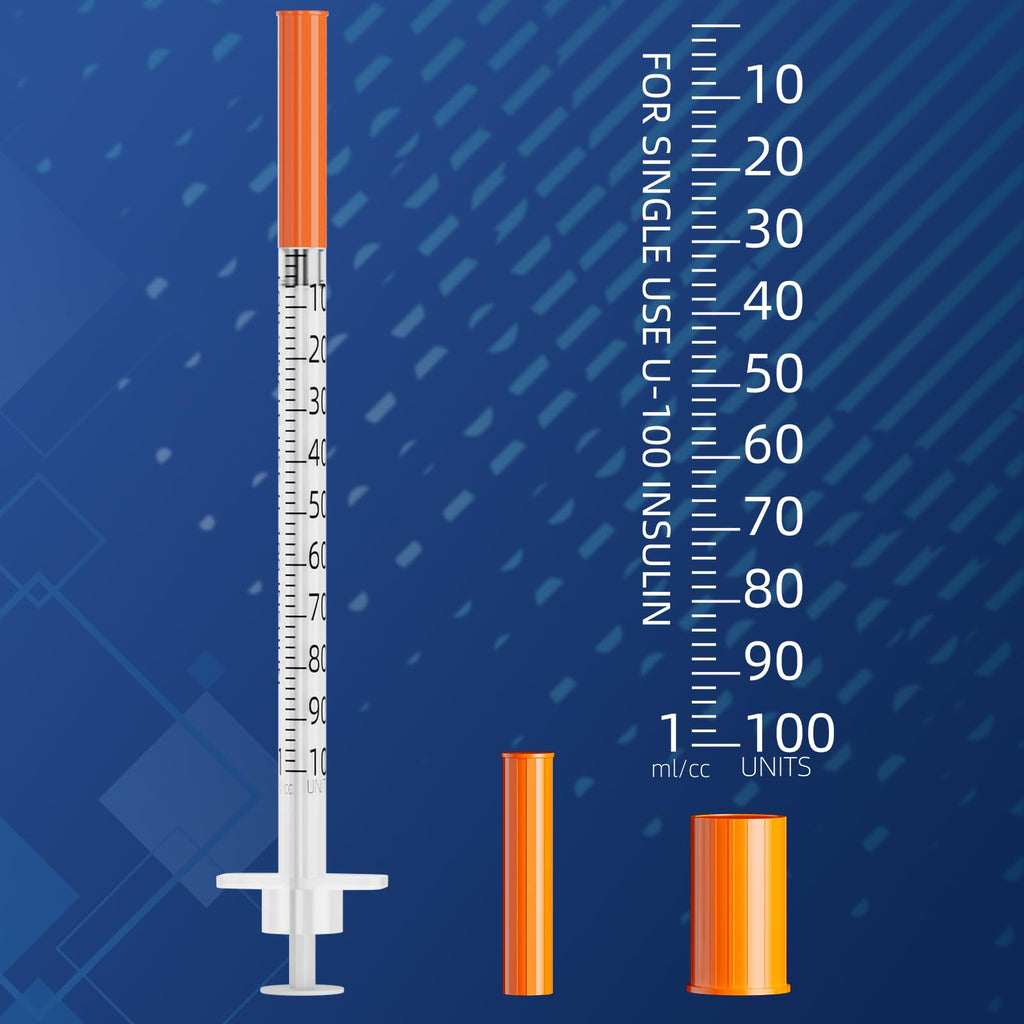 Lab Liquid Dispensing Supplies 31Ga 1.0 cc/mL-U-100,5/16" 8mm Individually Wrapped,Box of 100