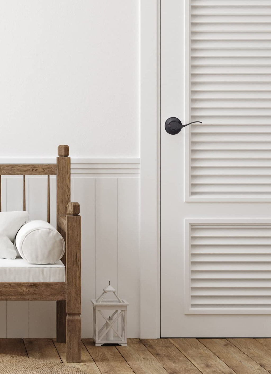 Design House Springdale One-Sided Non-Turning Dummy Door Lever, Matte Black, Decorative Interior Door Handle for Closet, Pantry, and French Doors, Reversible Surface Mount Hardware, 778878