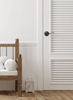 Design House Springdale One-Sided Non-Turning Dummy Door Lever, Matte Black, Decorative Interior Door Handle for Closet, Pantry, and French Doors, Reversible Surface Mount Hardware, 778878