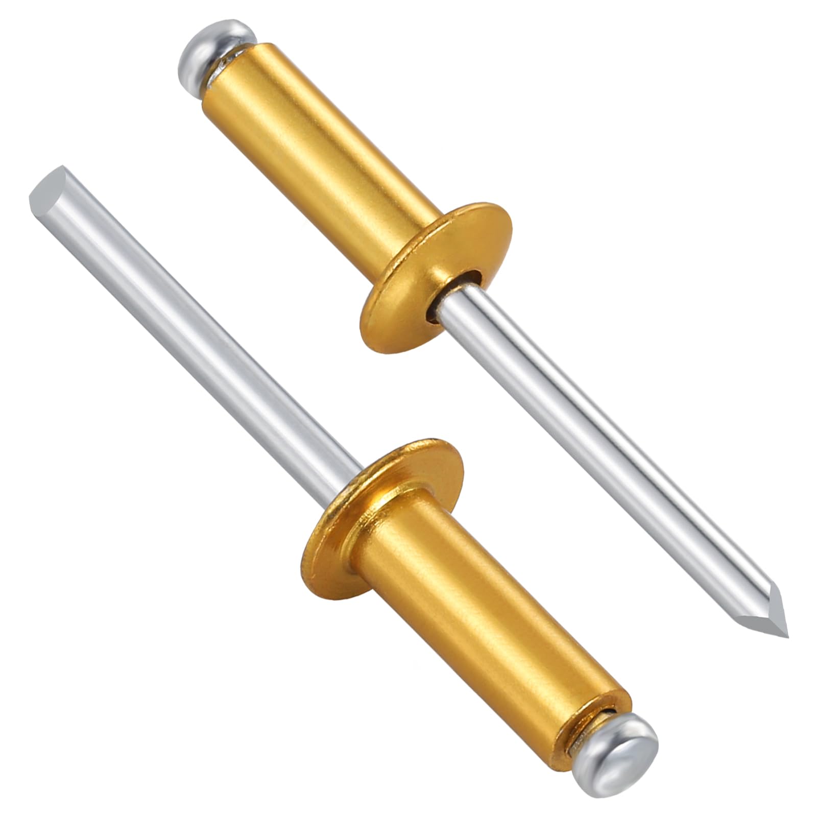 Wensilon (130 Pcs)1/4"x5/8" Golden Aluminum blind pro Rivets,Golden Aluminum Grip and Steel Mandrel