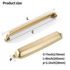 khtumeware 2 Pack Gold Cup Pulls 7 Inch Center to Center - Cabinet & Drawer Handles for Kitchen Hardware