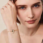 Cicy Bell Bracelets for Women Bumble Bee 18K Gold Plated Bracelets Oval Pearl Cubic Zirconia Figaro Chain Trendy Cute Animal Jewelry Gift