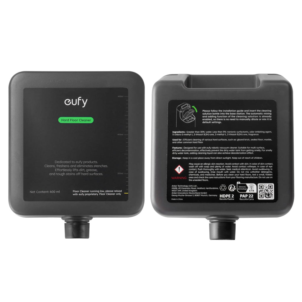eufy Official Hard Floor Cleaner for Omni S1 Pro/S1, Safe and Gentle for Hand, Automatically Mix Without Manual Dilution, 600ml