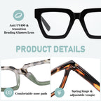 Kafirlo Oversized Reading Glasses For Women Readers Oprah Style Blue Light Blocking Computer Cheaters Designer Ladies Square Large Frame Stylish Fashion Funky Cute Trendy Big Head Best 3 Pack +1.50