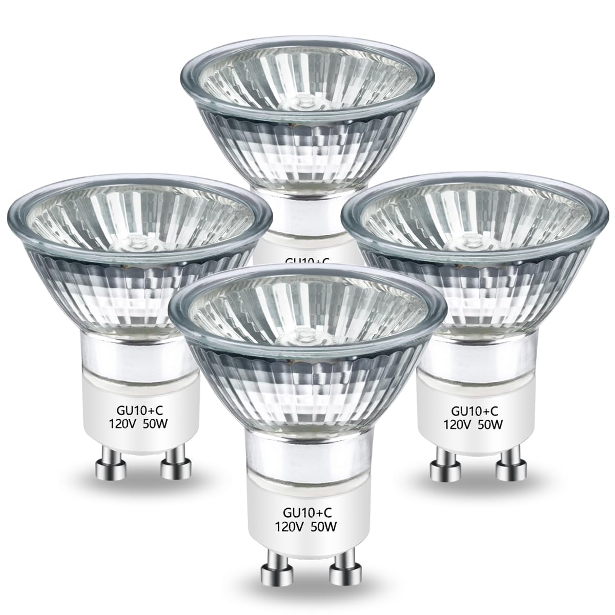 BOGAO Halogen Bulb 50 Watt GU10 120V NP5 Replacement Bulb for Candle Warmer, Scent Wax Burner, Fragrance Melt, Warming Bulb JDR Dimmable, Warm White 2700K Pack of 4, GU10-50W-4
