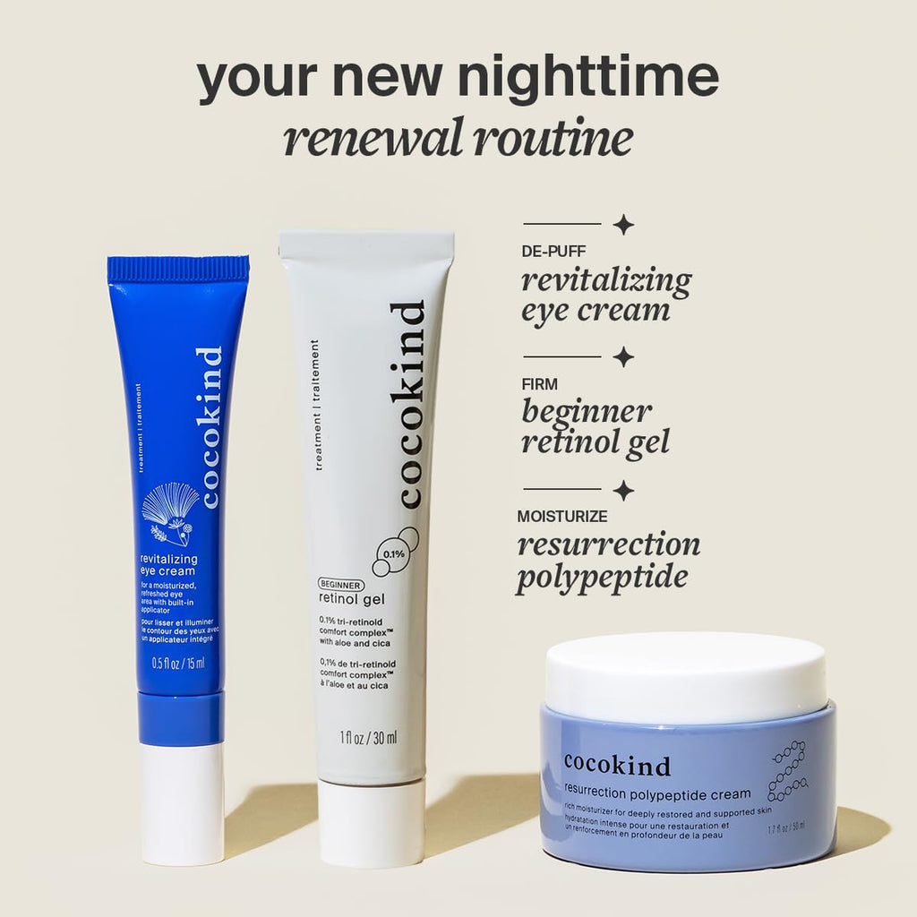 Revitalizing Eye Cream by Cocokind, Depuff & Reduce Fine Lines and Wrinkles, Cream for Firmer and Brighter Looking Eye Area, Hydrating with a Cool Metal Applicator Tip, 0.5 Fl Oz