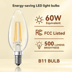 TJOY Candelabra LED Bulbs, E12 60W Equivalent Dimmable for Chandelier Light