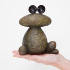 Bits and Pieces - Two Frogs Garden Sculptures for Lawn or Patio - Waterproof Garden Decor Set - Frog Statues Minimalistic Design