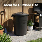 20 Gallon Heavy Duty Trash Can with Secure Click-Lock Lid – Durable All-Weather Plastic Garbage Bin for Outdoor Patio, Garage, Kitchen & Commercial Use – Black Utility Container