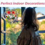 KY&BOSAM Nana Gifts Heart Suncatchers Pressed Flower Glass Window Hanging