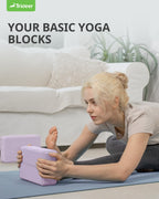 Trideer Yoga Block, Soft Non-Slip Surface Premium Foam Blocks, Supportive, Lightweight, Odor Resistant, Yoga Accessories for Pilates Meditation General Fitness Stretching Toning (Lavender-2 Pack)