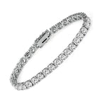 MDFUN 18k White Gold Plated CZ Tennis Bracelet, 4MM Cubic Zirconia Charm Bracelet for Women Men (7.0" tennis bracelet)