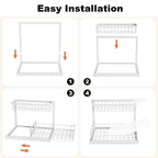 REALINN Under Sink Organizer, L-Shaped 2 Tier Pull Out Cabinet Organizer