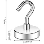 DIYMAG Magnetic Hooks,85lbs Heavy Duty Magnets with Hook Silver 6 Pack