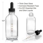 4 Pack 4oz Glass Dropper Bottles with Measured Dropper - 120ml Clear Tincture Bottles with Calibrated Glass Eye Droppers (1ml), Leakproof Essential Oil Bottle for Health, Personal Care & Beauty