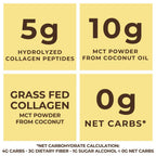 MCT Oil Powder with Acacia Fiber & Collagen Peptides – Prebiotic Collagen Protein, 10g MCTs from Coconuts, Sugar Free Keto Coffee Creamer – Grass Fed, Vanilla Flavor, Non-GMO, Gluten Free, 32 oz
