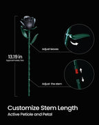 iATOM Black Rose Bouquet Building Set, Compatible with Lego Flowers for Adults - Halloween Artificial Flowers Kit, Gothic Horror Retro Botanical Collection Home Decor - IA11001