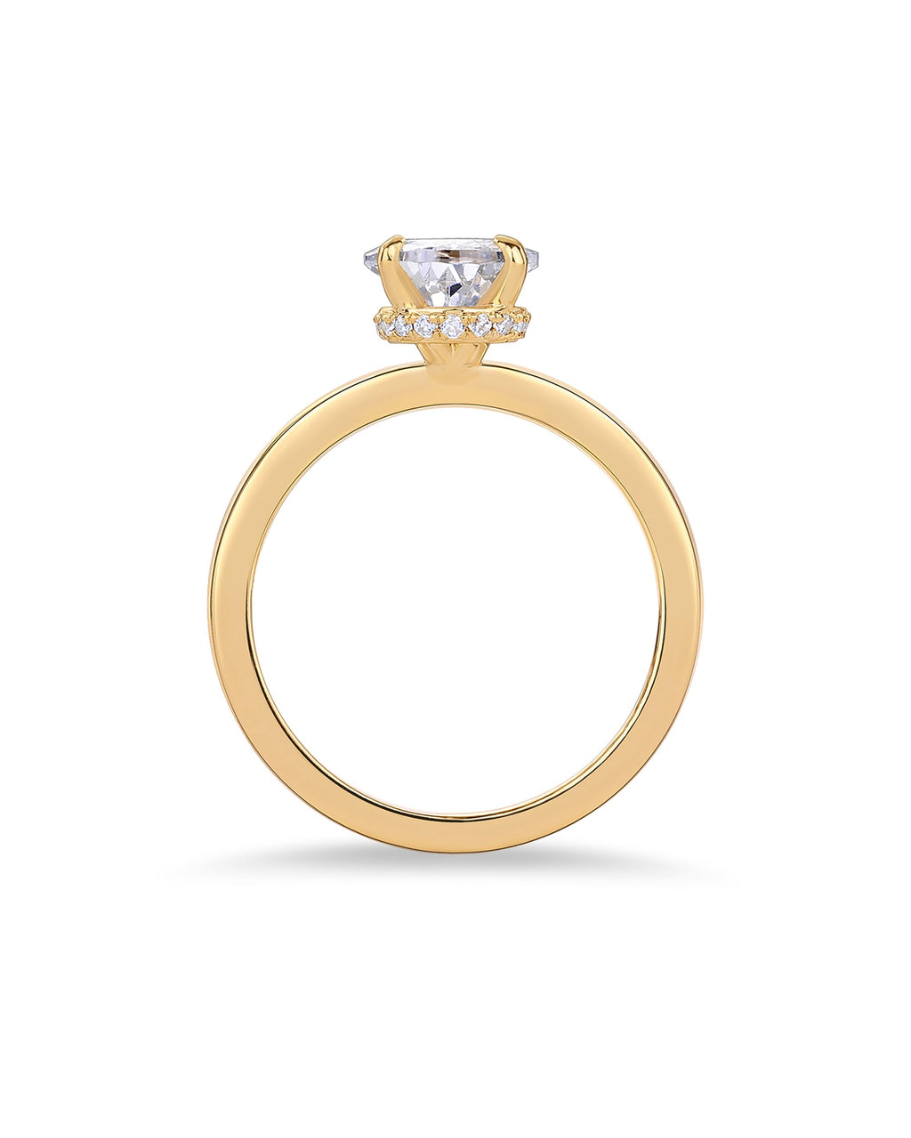 PAVOI 14K Yellow Gold Plated Simple 2.5CT Pear CZ Hidden Halo Eternity Band