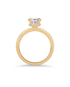 PAVOI 14K Yellow Gold Plated Simple 2.5CT Pear CZ Hidden Halo Eternity Band