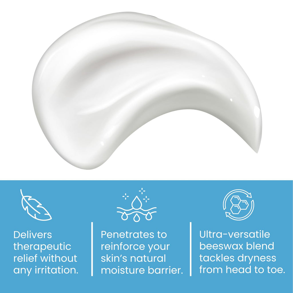 Cutemol Emollient Moisturizer for Sensitive Skin - Serious Moisturizing Cream for Damaged Skin Recovery - Fragrance Free Hydration for Cracked Hands & Feet, Eczema, Psoriasis & Dry Skin (2.75 oz)