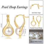 SREEOWER 14K Gold Earrings for Women Gold Hoop Earrings