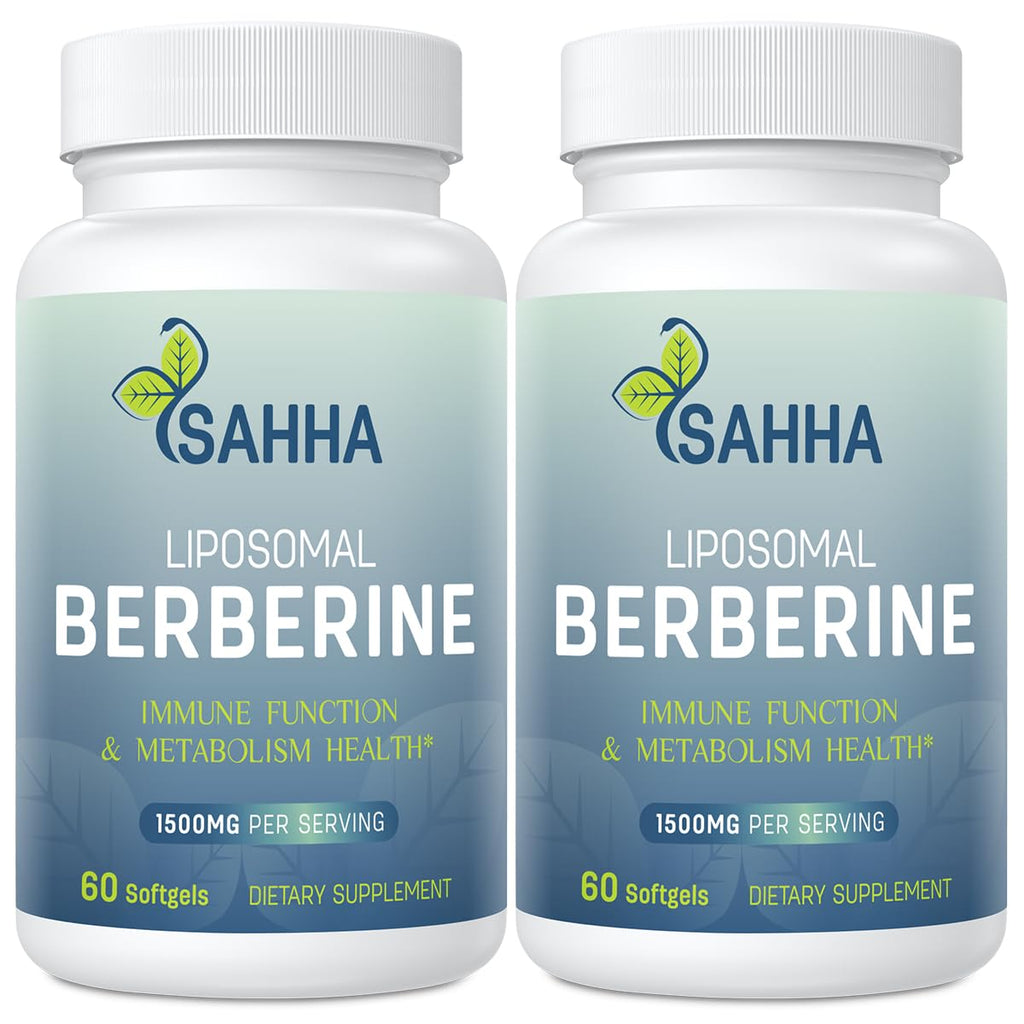 Sahha Liposomal Berberine HCL 1500mg High Bioavailability for Men and Women Overall Health Supplement（2 Pack）