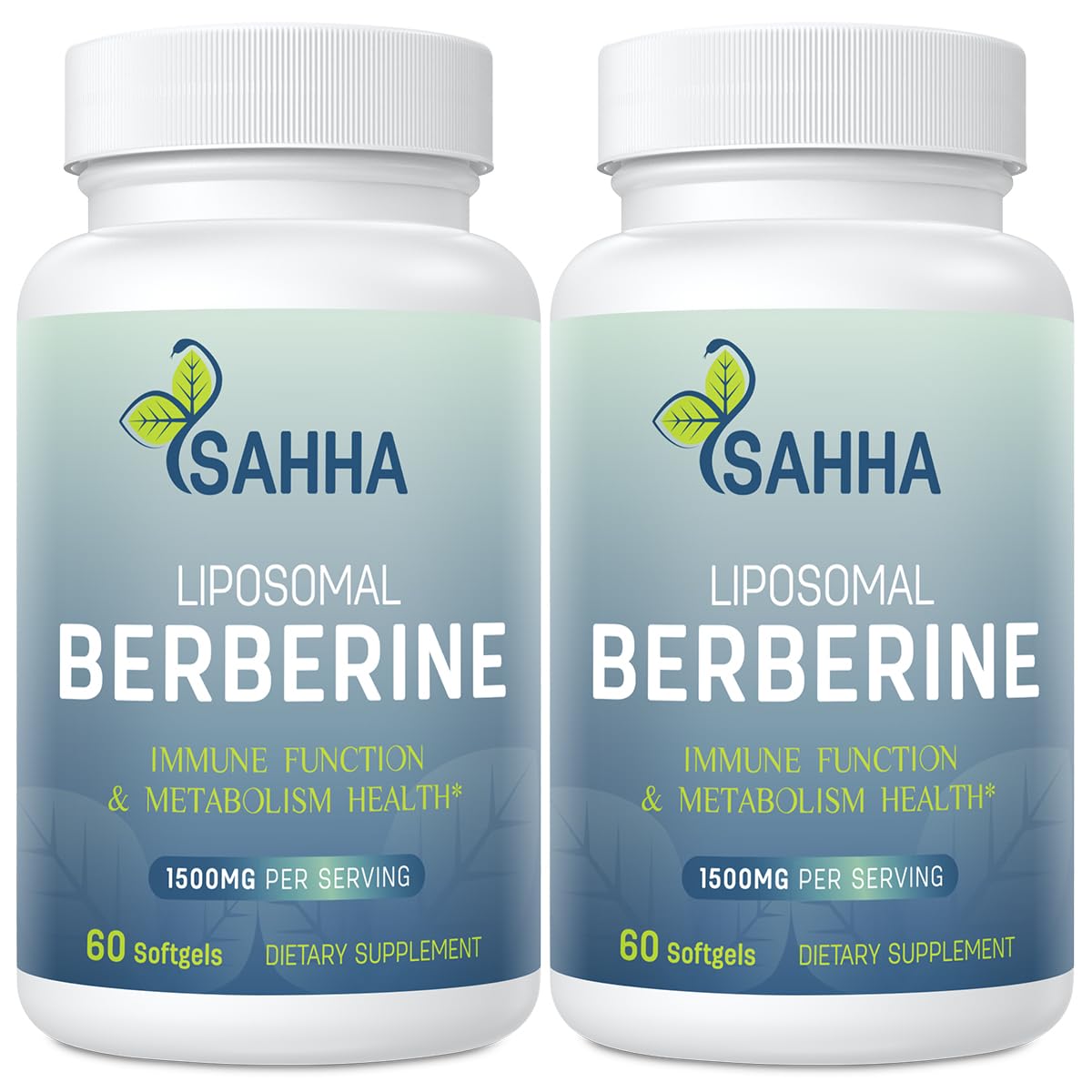 Sahha Liposomal Berberine HCL 1500mg High Bioavailability for Men and Women Overall Health Supplement（2 Pack）