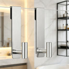 HUFEEOH Shower Towel Hooks, 7.5-Inch Extended Over Glass Shower Door Hanger for Towels & Robes, Rustproof Bathroom Towel Rack, 2-Pack (Silver, T Shape)