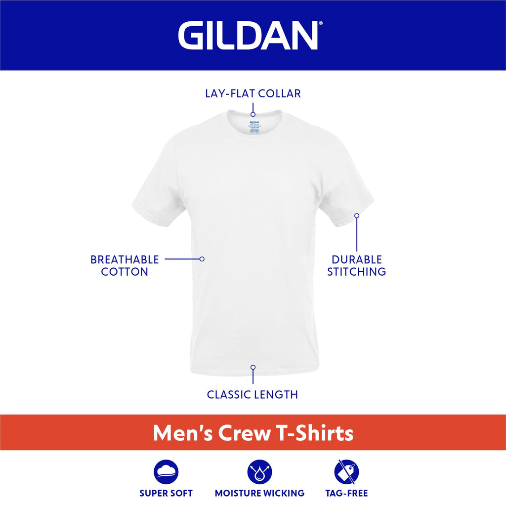 Gildan Men's Crew T-Shirts, Multipack, Style G1100, White (6-Pack), Large
