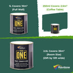 THE ONE All-In-One Paint & Primer - Green Satin, 8.5 Fl Oz/250ml | 1 Coat Formula | Easy Indoor & Outdoor Decorating for Home & Garden Walls, Floors & Furniture | Water-Based & Low VOC