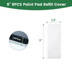 VOOMEY 6pack of Paint Edger Replacement Pads, Edge Painting Tool for Walls Pads, Replacement Pad Bundle for Corner Painter and Trim Painting Tool (Only Applicable to VOOMEY 9 inch Paint Pad)