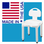 Carex Bath Seat And Shower Chair with Backrest for Seniors, Bath Chair For Elderly, Disabled, Handicap, and Injured Persons, Supports Up To 400lbs, Shower Seat For Inside Shower, Made in USA