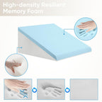 OAISZ Wedge Pillow for Sleep Apnea, Bed Wedge Pillow for Headboard, Headboard Triangle Pillow Wedge for Acid Reflux, After Surgery, Snoring, Cooling Memory Foam Top, Removable Cover, 24x24x12Inch