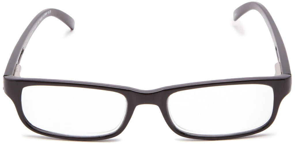 Foster Grant Men's Brandon Rectangular Reading Glasses, Shiny Black/Transparent, 50 Mm US