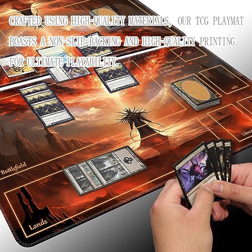 MTG Playmat - Non-Slip Backing Printing, Ideal for Card Game Enthusiasts TCG Playmat (Disaster befalls1-Deck)