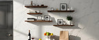 12 Pack - 12 inch Black Hidden L Shelf Bracket (1/5 Inch Thicked) Iron Floating Shelf Brackets Rustic Industrial Metal Brackets for Shelf Support