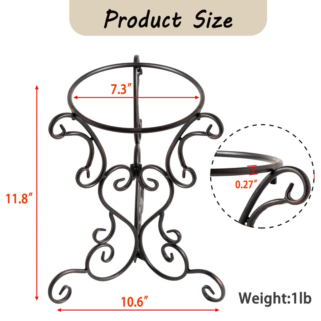 TICKCACY 7.3" Metal Gazing Globe Stand, Gazing Ball Stand