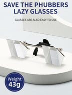 BywoBywo New Lazy Glasses 90 Degree for Lying Down Reading or Watching TV,Clip Glasses No Frame Arm Knitting Up Neck Relax, Prism Glasses for Looking Up Playing Mobile